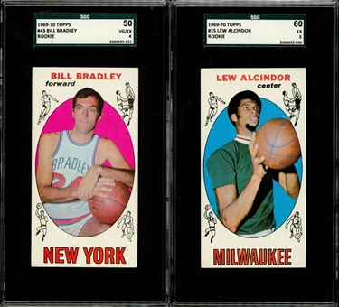 1969 Topps Basketball Hall of Famers Rookie Cards SGC-Graded Pair (2 Different)